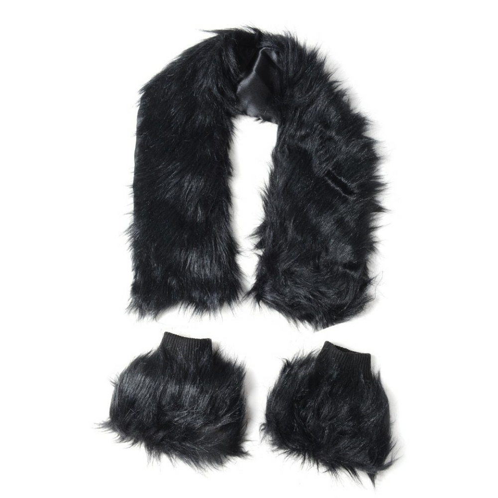 NWT Faux Fur Boot Cuffs and Collar Scarf
